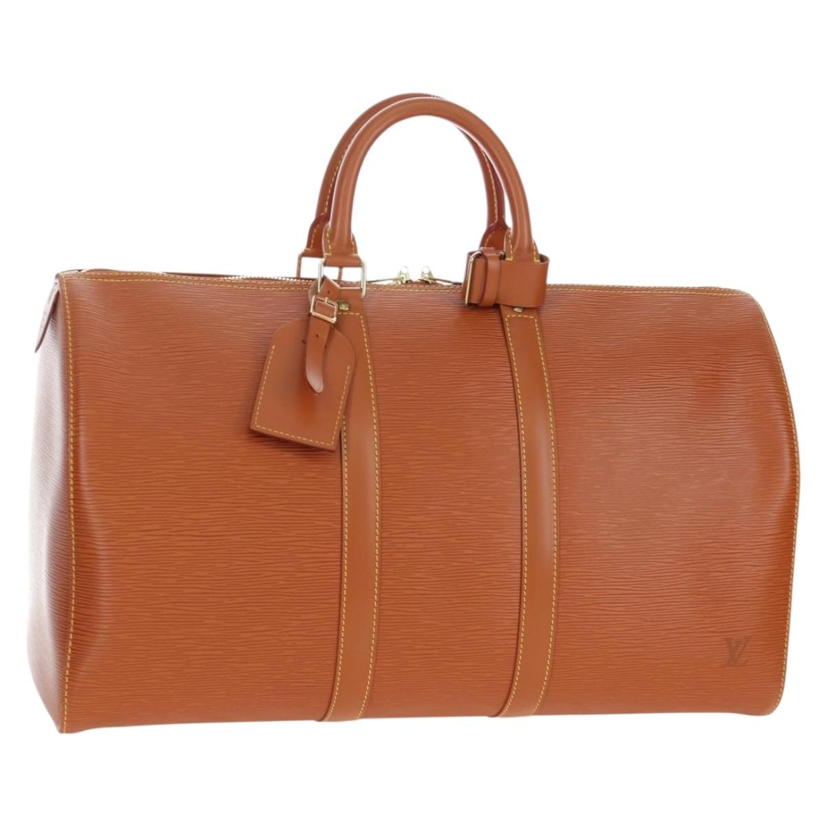 LOUIS VUITTON Epi Keepall 45 Boston Bag Brown M42978 LV Auth yk20878SAV