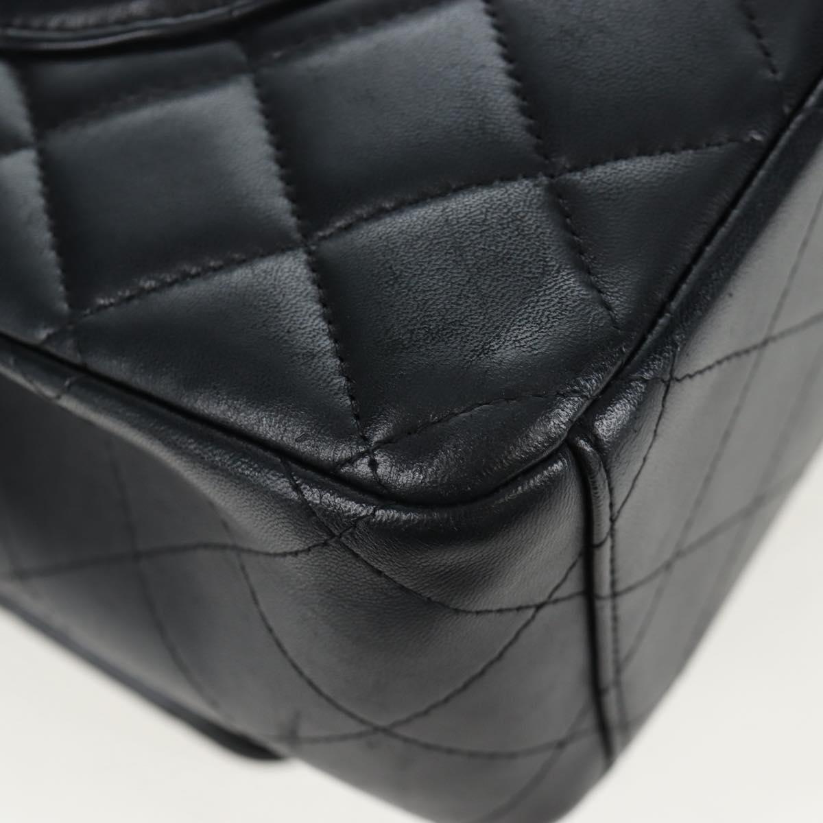 CHANEL Matelasse 34 Double Flap Chain Shoulder Bag Lamb Skin Auth yk20879SAM