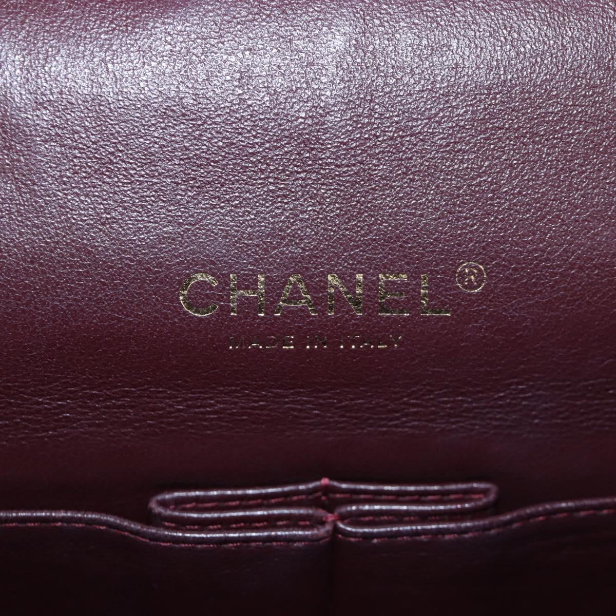 CHANEL Matelasse 34 Double Flap Chain Shoulder Bag Lamb Skin Auth yk20879SAM
