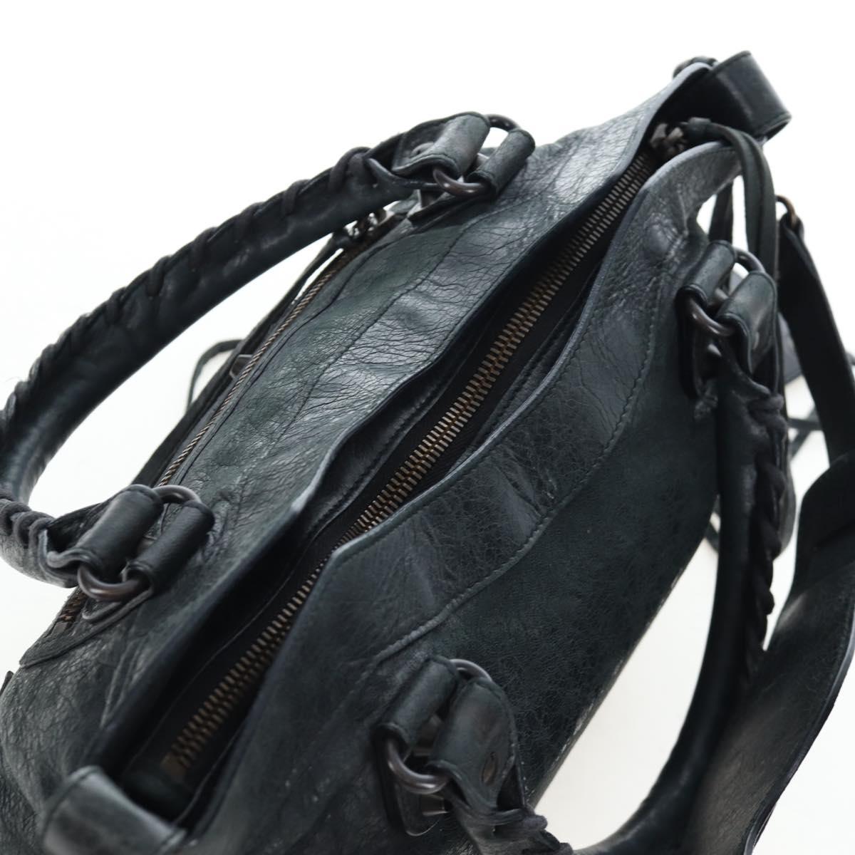BALENCIAGA The First Hand Bag Leather 2way Black 103208 Auth yk20881M