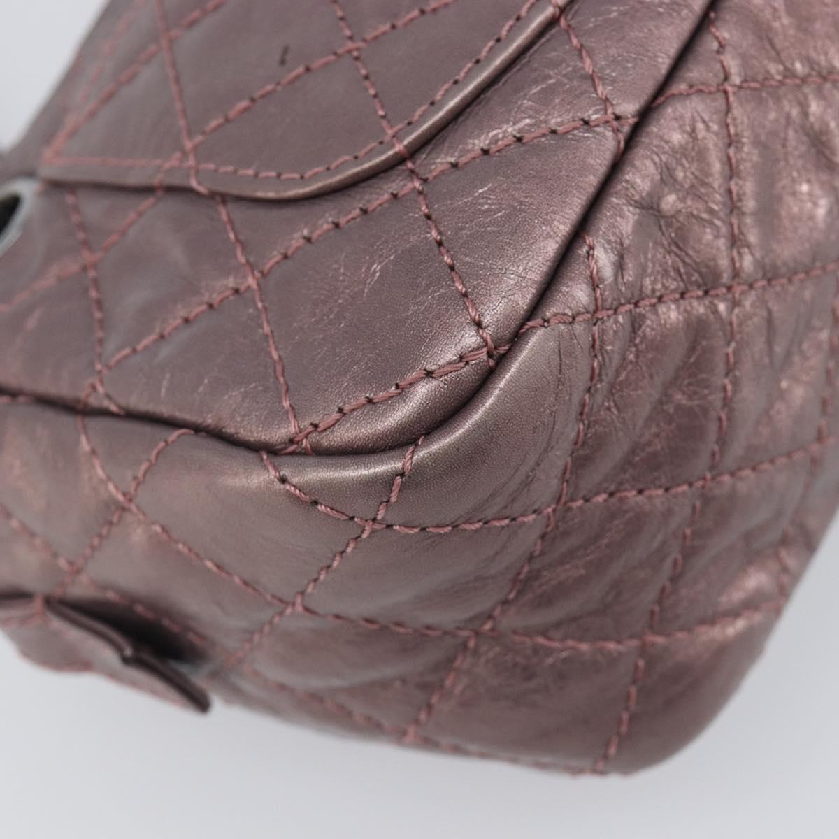CHANEL 2.55 Matelasse Chain Shoulder Bag Leather Pink Silver CC Auth yk20882V