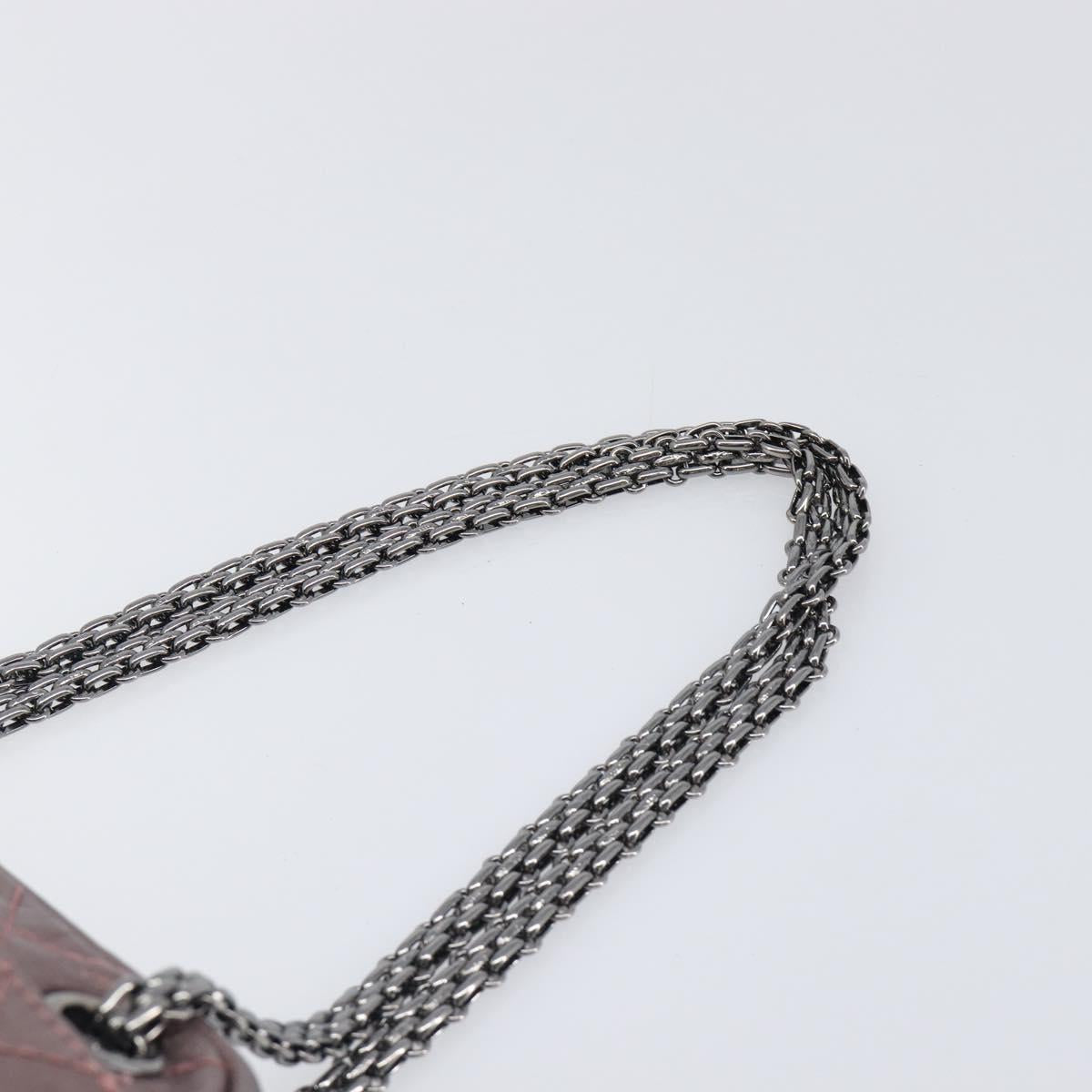 CHANEL 2.55 Matelasse Chain Shoulder Bag Leather Pink Silver CC Auth yk20882V