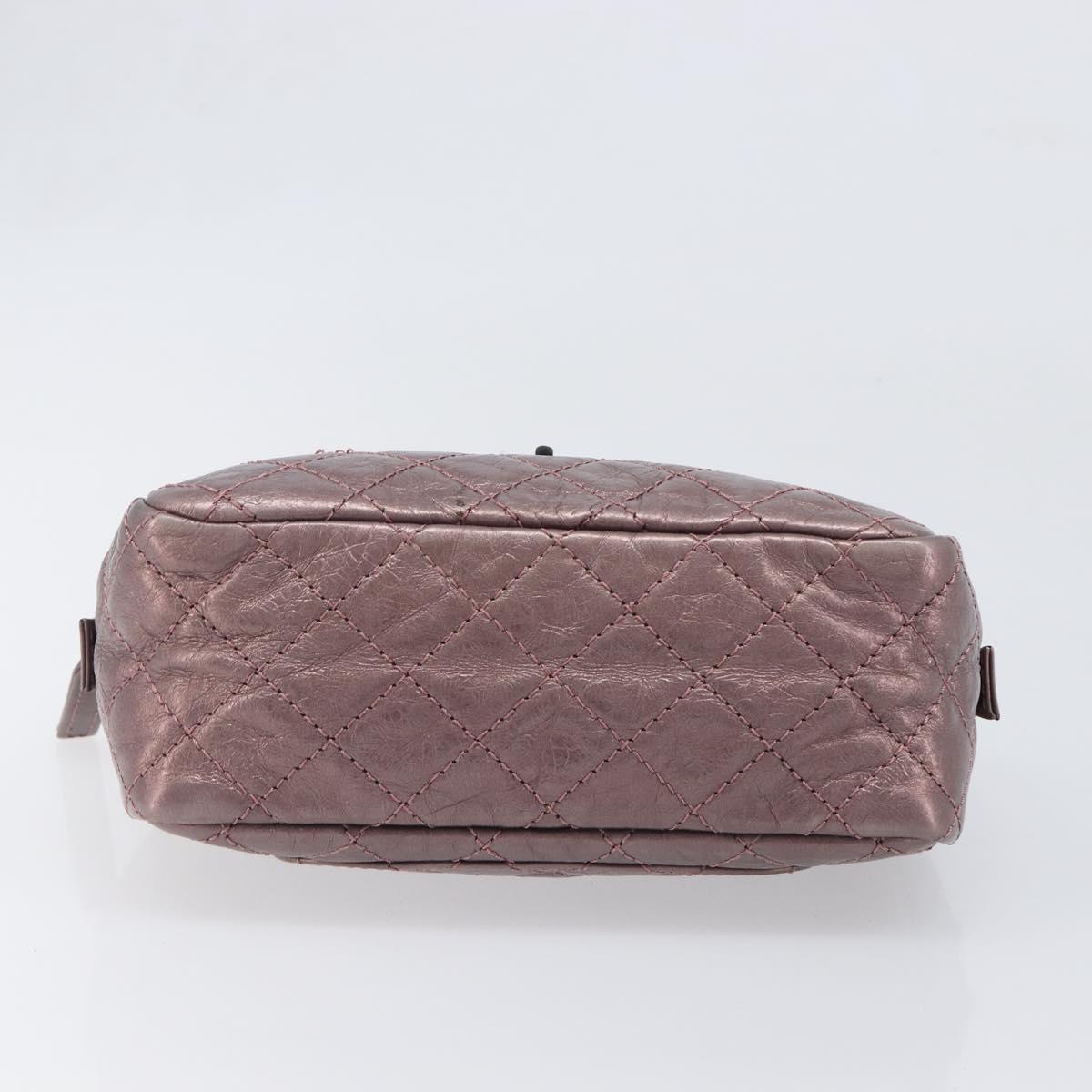 CHANEL 2.55 Matelasse Chain Shoulder Bag Leather Pink Silver CC Auth yk20882V