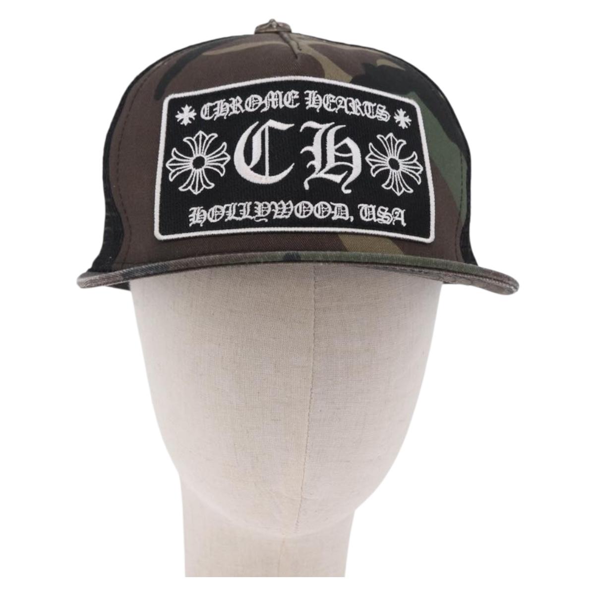 Chrome Hearts Camouflage Cap Cotton Black Auth yk20884M