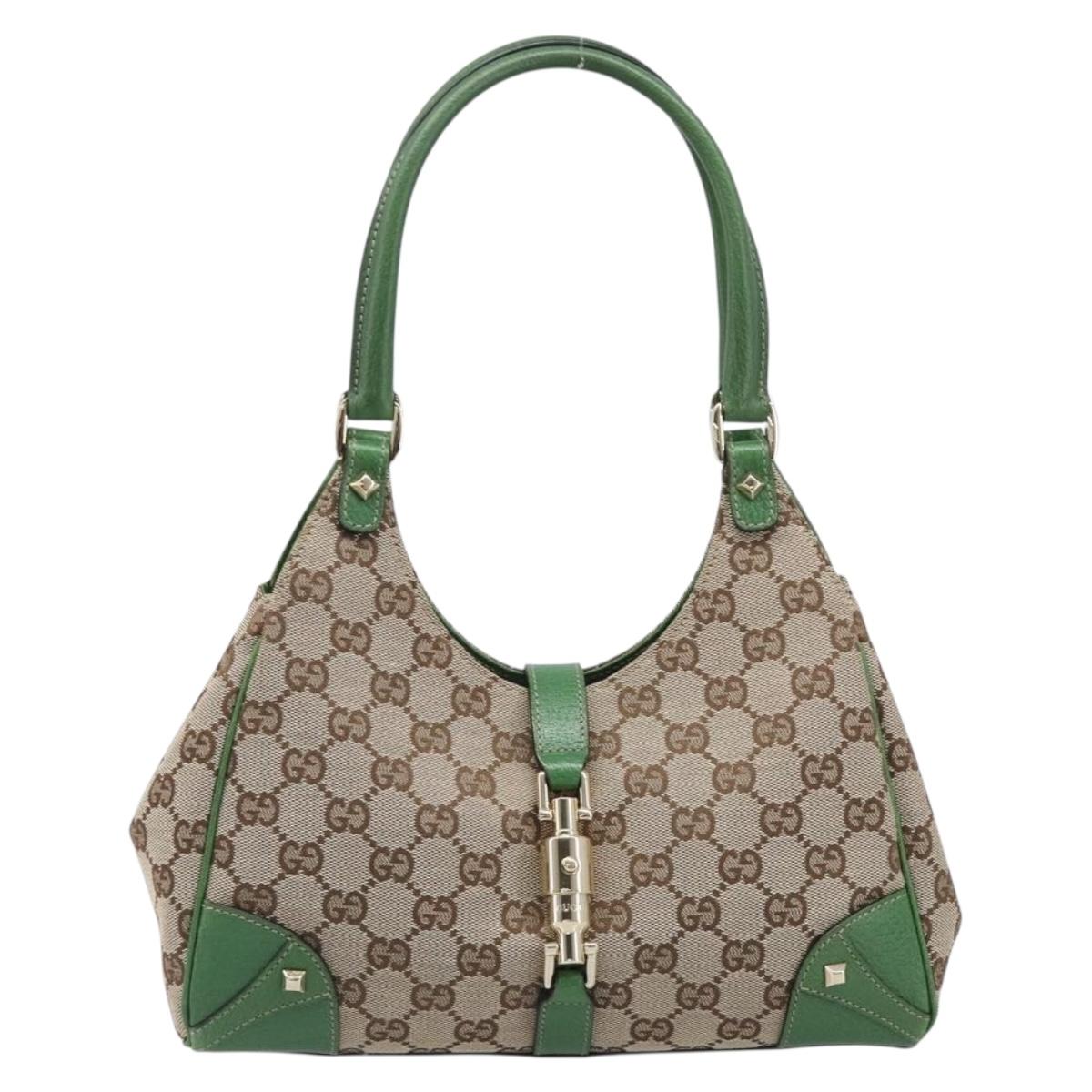 GUCCI GG Canvas Jackie Hand Bag Beige Gold 124409 Auth yk20885SAV