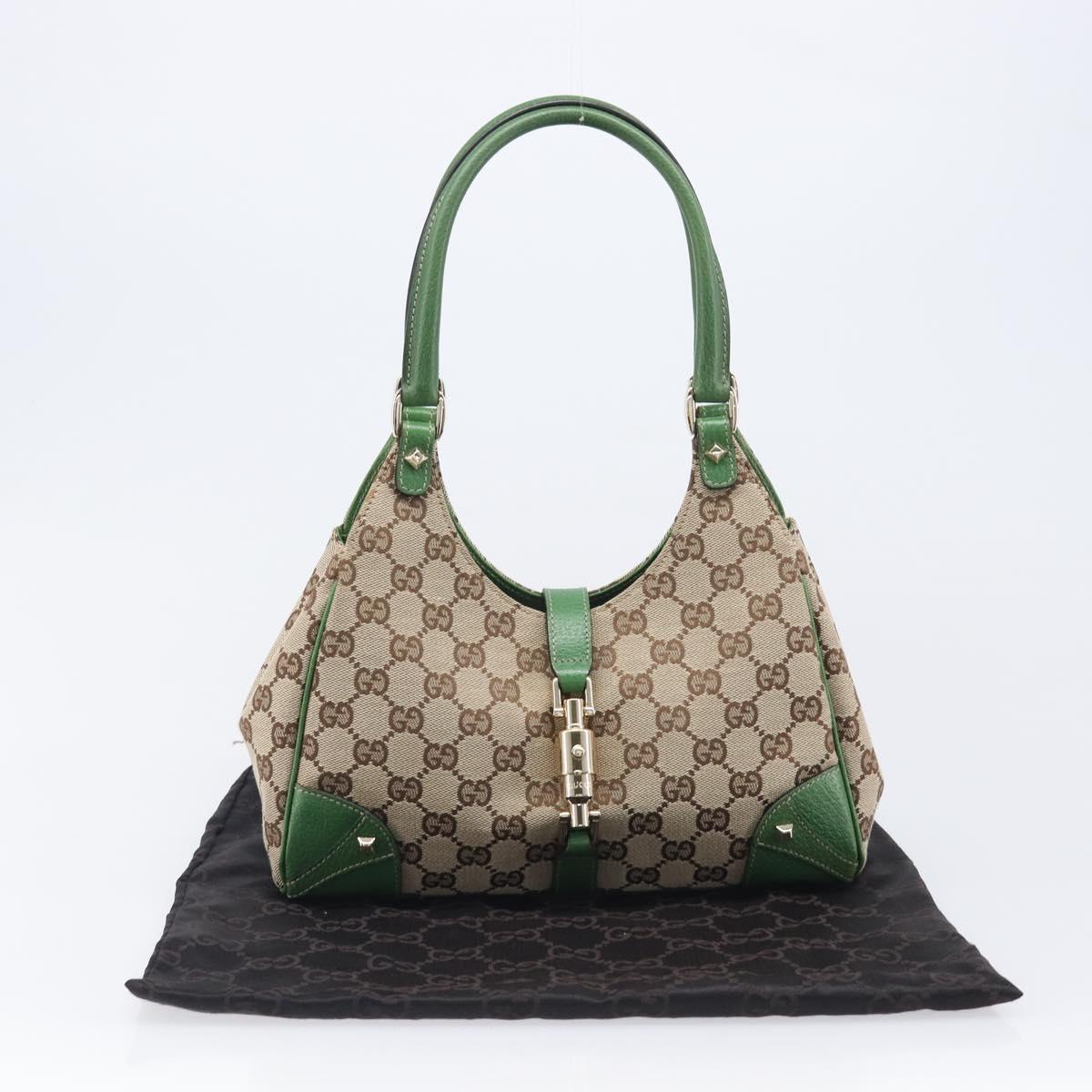 GUCCI GG Canvas Jackie Hand Bag Beige Gold 124409 Auth yk20885SAV