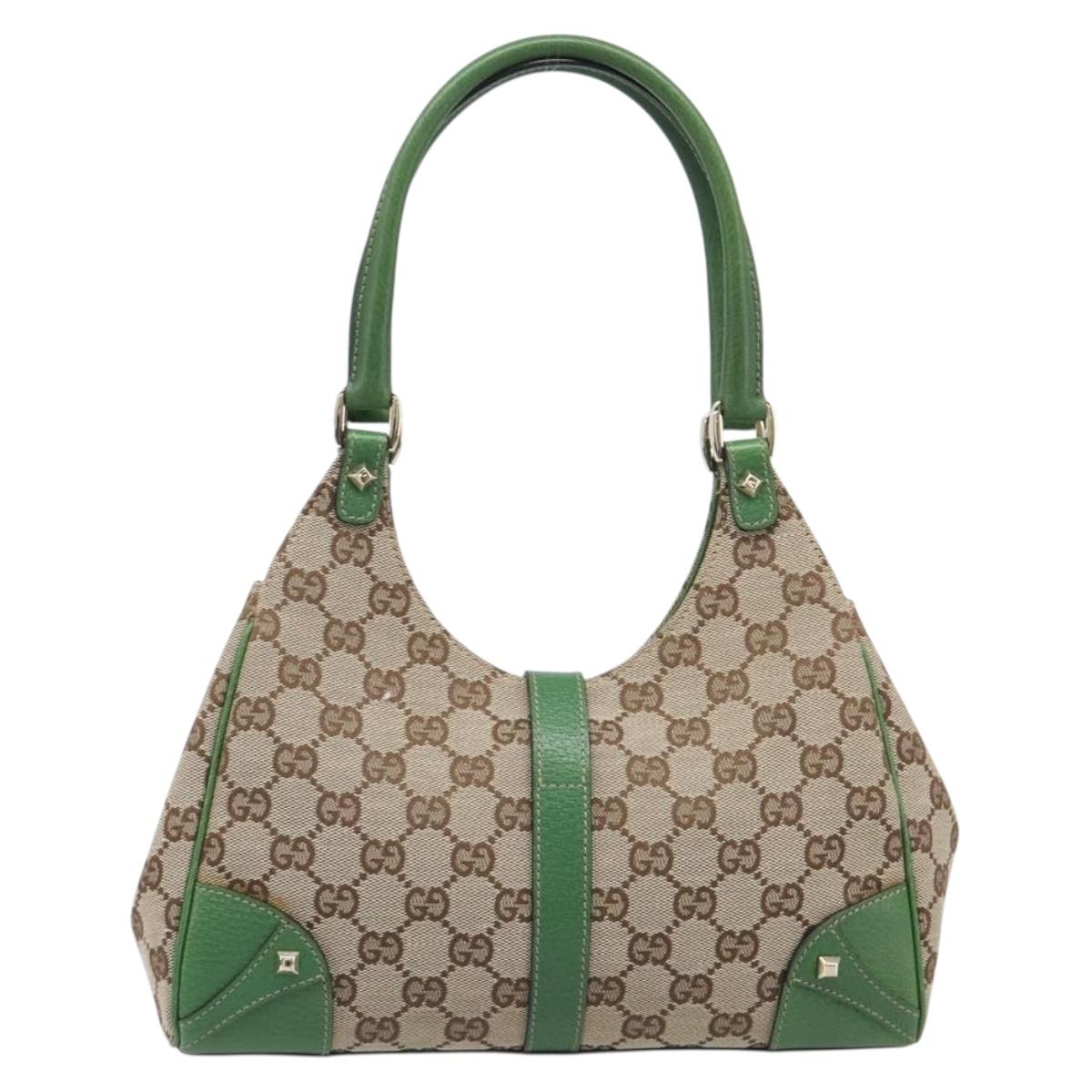 GUCCI GG Canvas Jackie Hand Bag Beige Gold 124409 Auth yk20885SAV