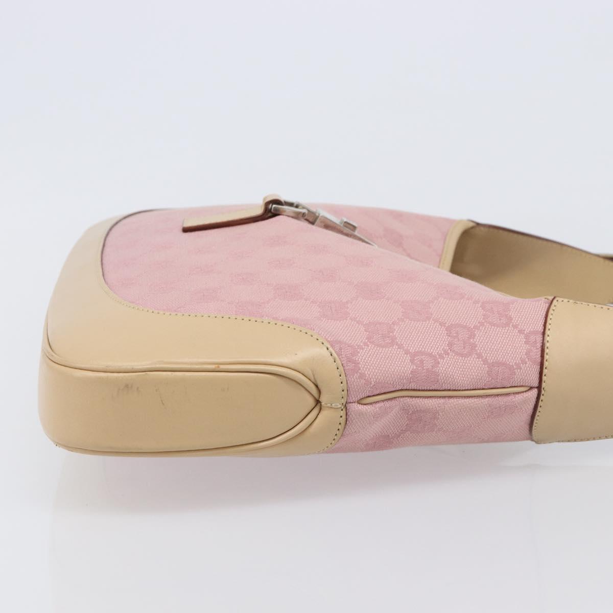 GUCCI GG Canvas Jackie Hand Bag Pink Gold 001 3306 Auth yk20886V