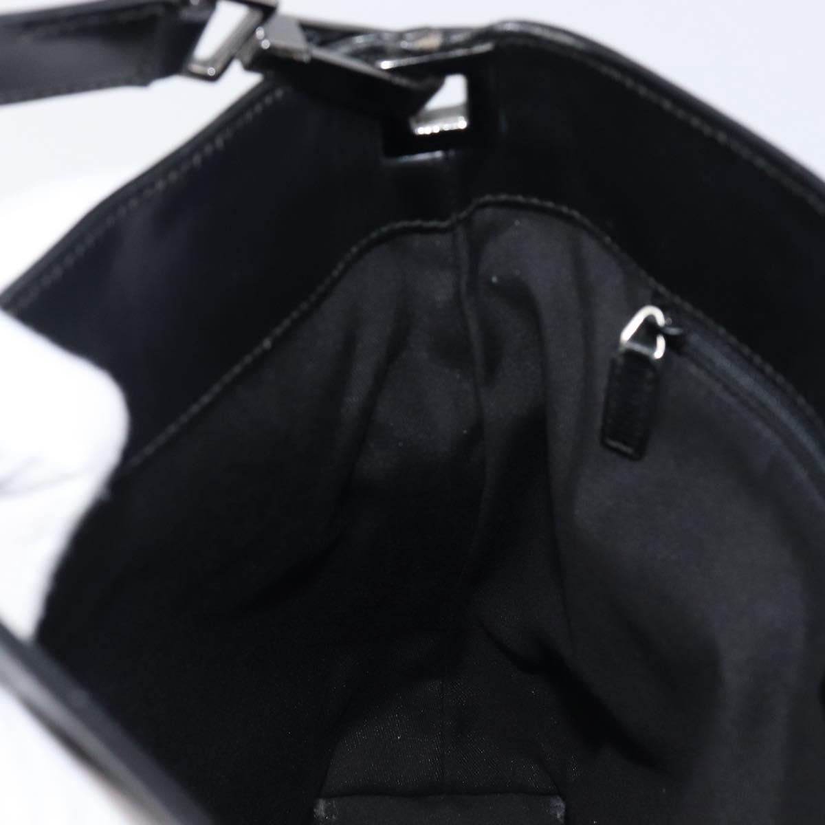 GUCCI GG Canvas Shoulder Bag Outlet Black Silver 143745 Auth yk20887A