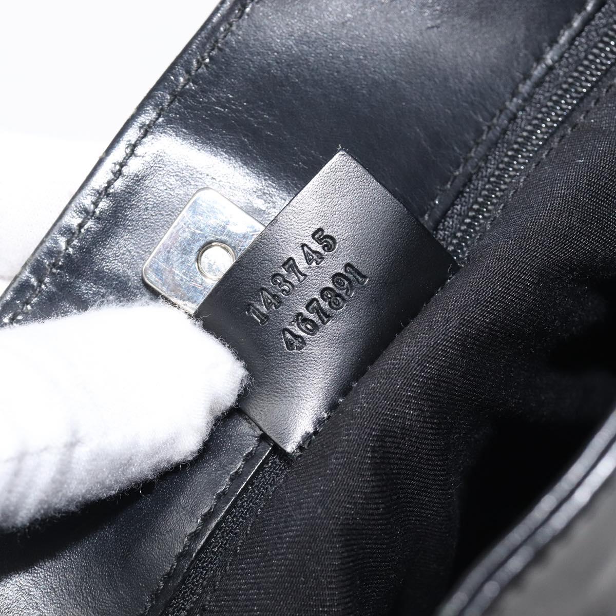 GUCCI GG Canvas Shoulder Bag Outlet Black Silver 143745 Auth yk20887A
