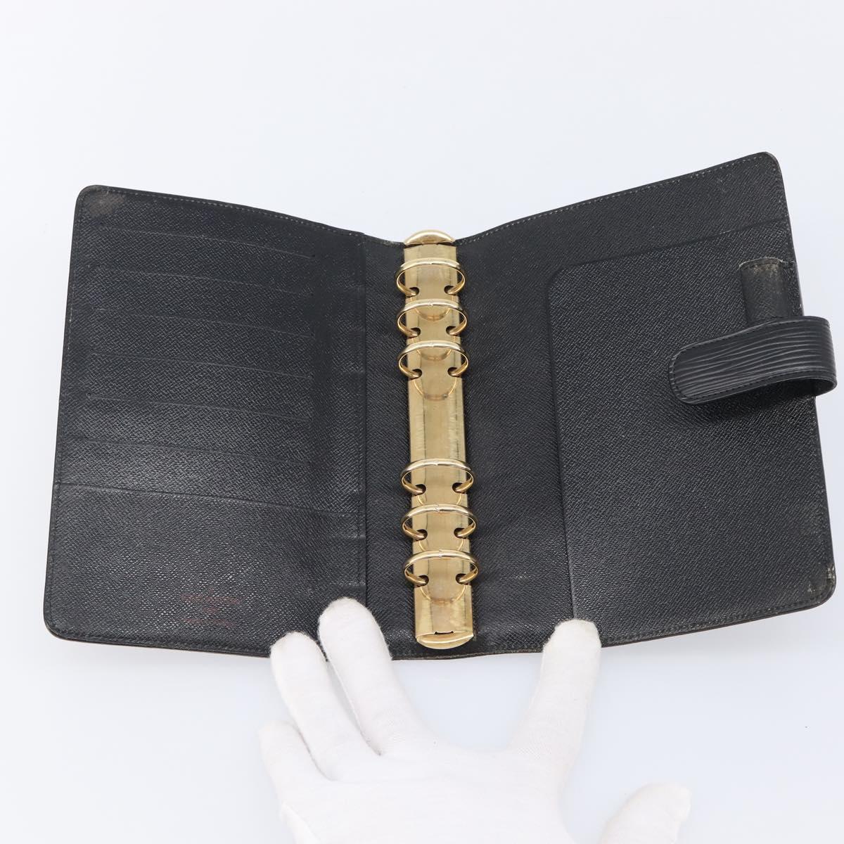 LOUIS VUITTON Epi Agenda MM Day Planner Cover Black R20042 LV Auth yk20889