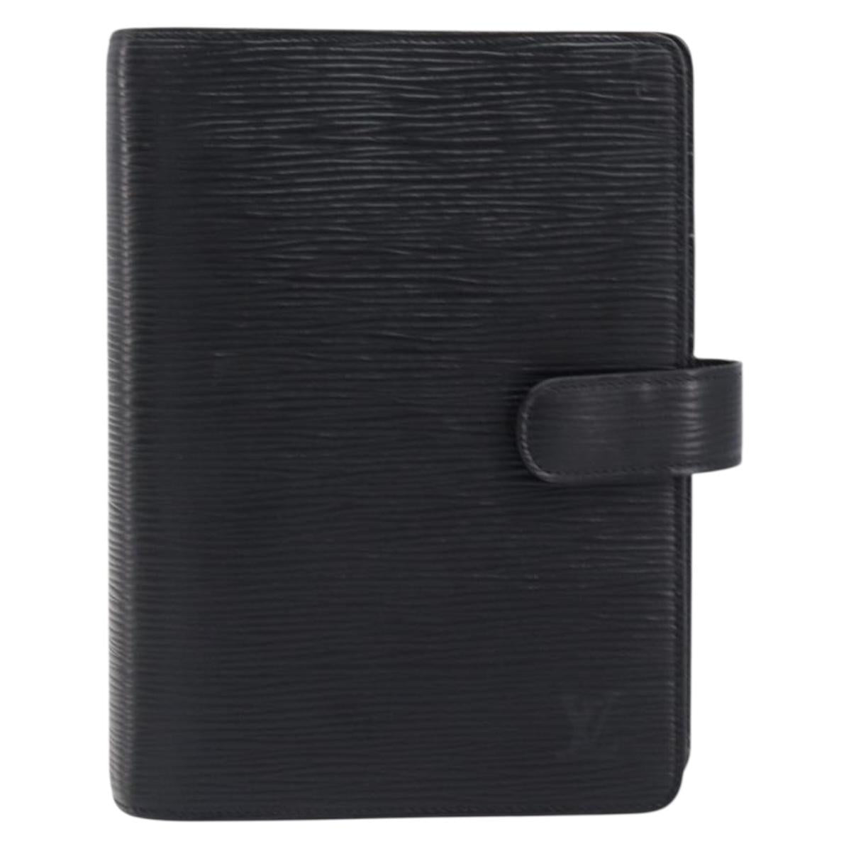 LOUIS VUITTON Epi Agenda MM Day Planner Cover Black R20042 LV Auth yk20889