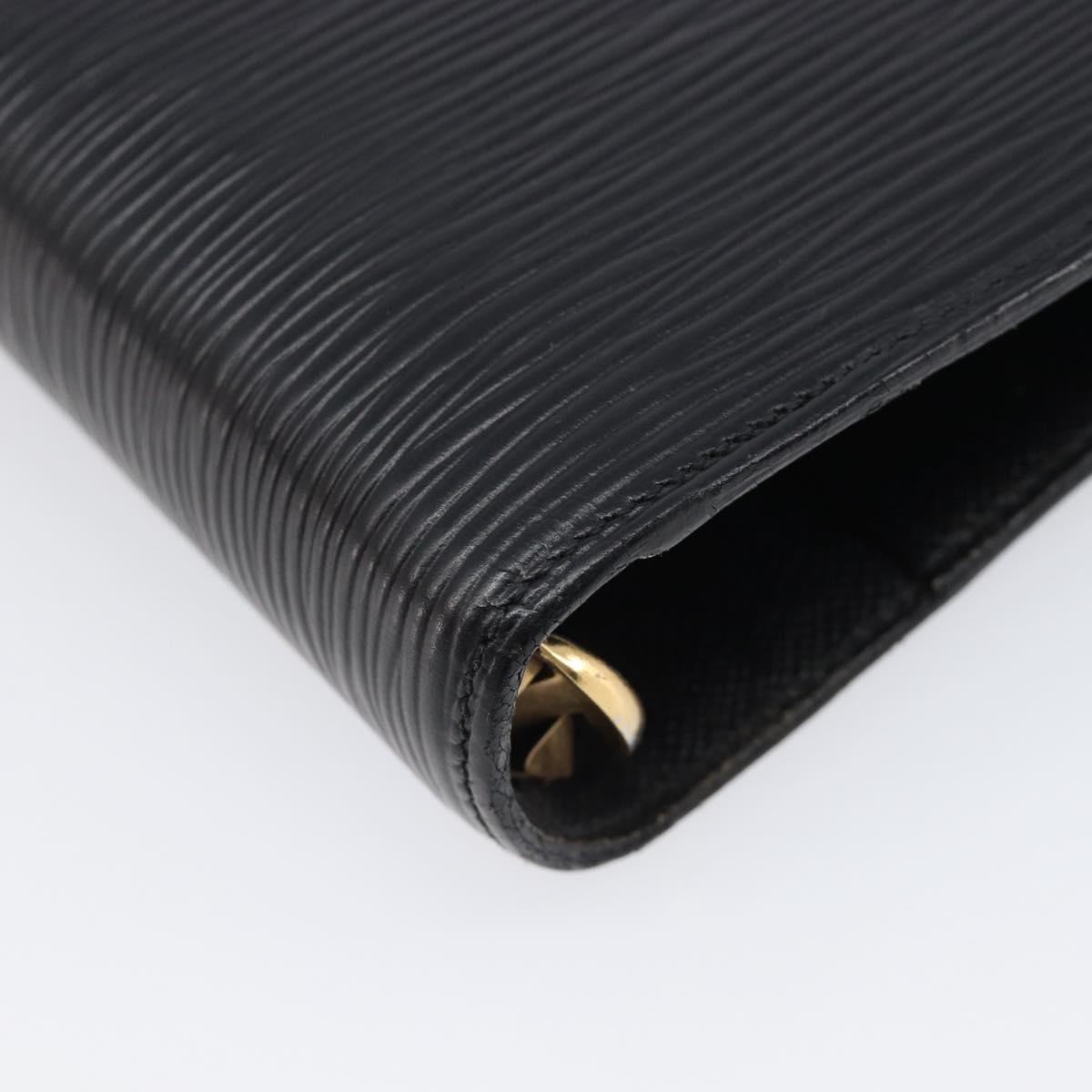 LOUIS VUITTON Epi Agenda MM Day Planner Cover Black R20042 LV Auth yk20889