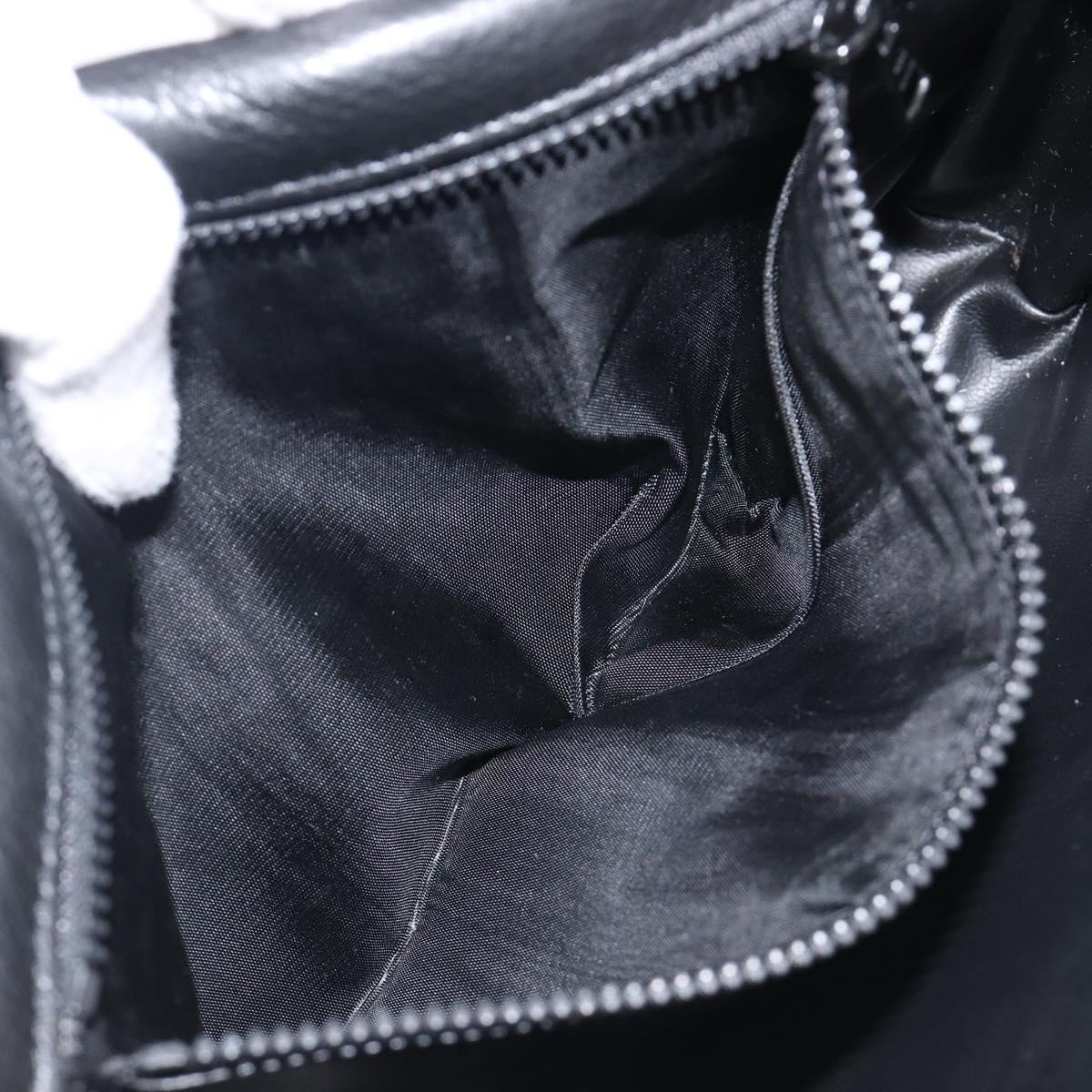 CELINE Chain Shoulder Bag Leather Black Gold Auth yk20890V