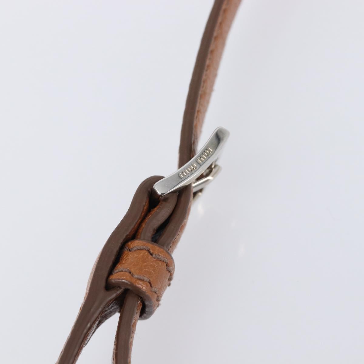 Miu Miu Hand Bag Leather 2way Brown Silver Auth yk20891M