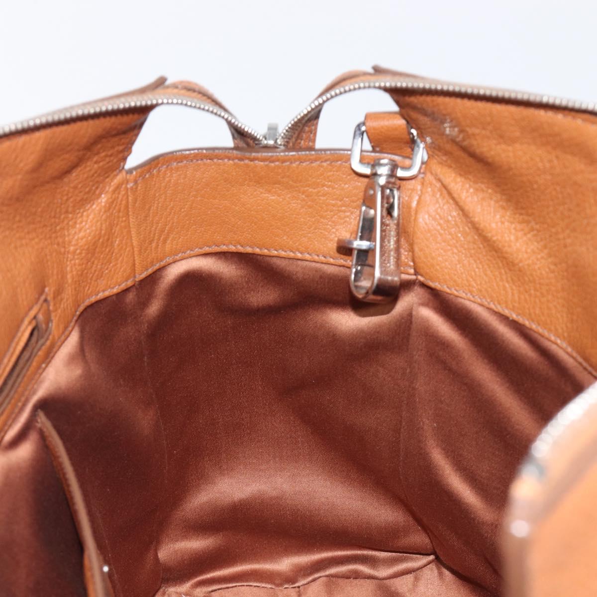 Miu Miu Hand Bag Leather 2way Brown Silver Auth yk20891M