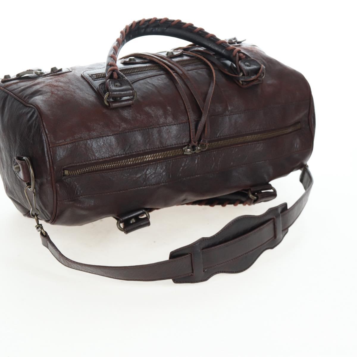 BALENCIAGA The Twiggy Hand Bag Leather 2way Brown 128523 Auth yk20892M
