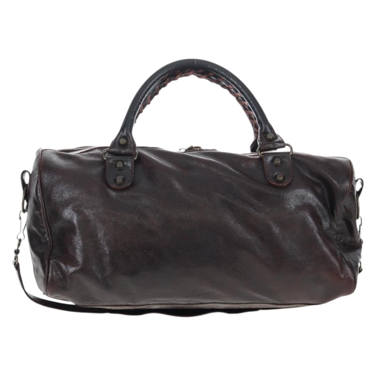 BALENCIAGA The Twiggy Hand Bag Leather 2way Brown 128523 Auth yk20892M
