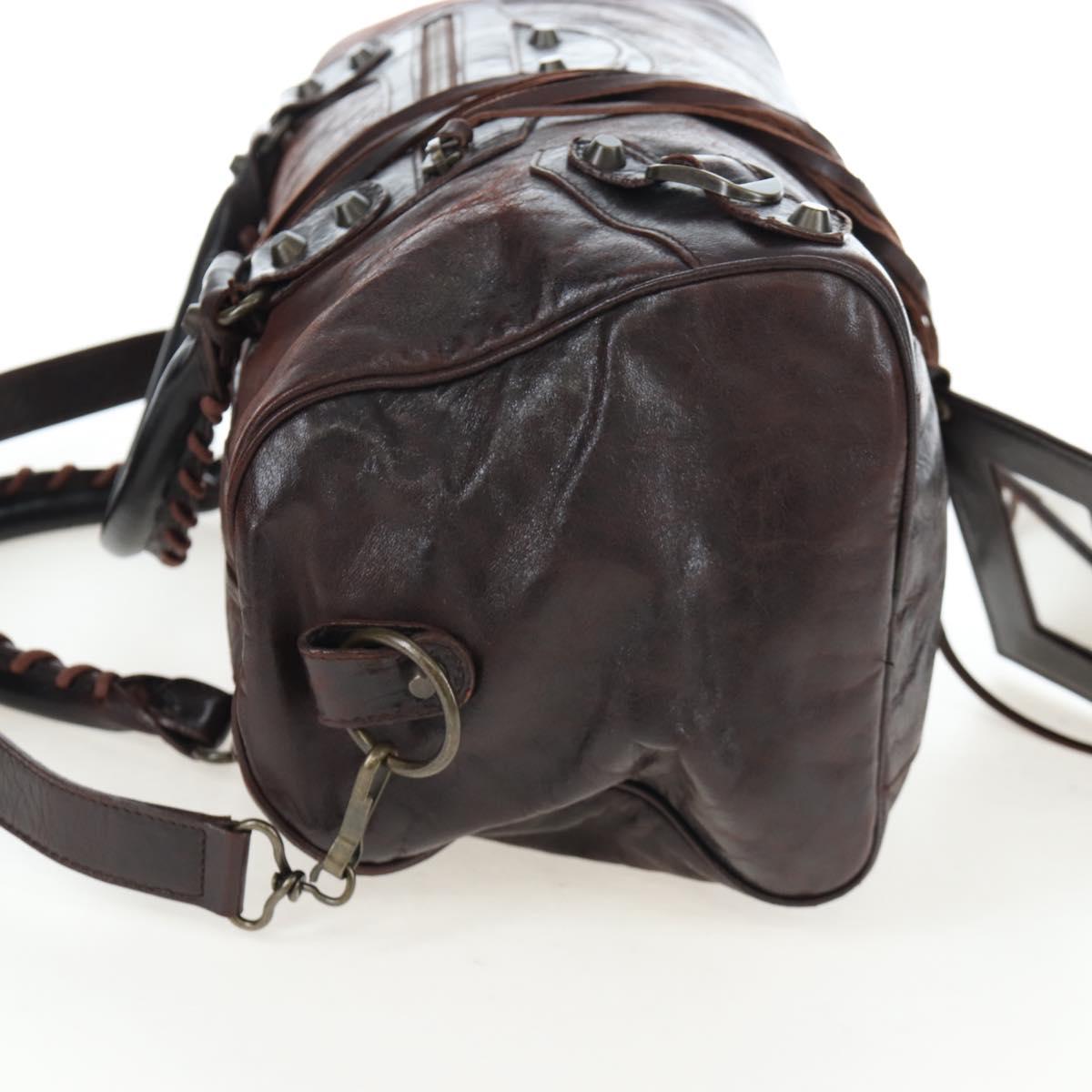 BALENCIAGA The Twiggy Hand Bag Leather 2way Brown 128523 Auth yk20892M