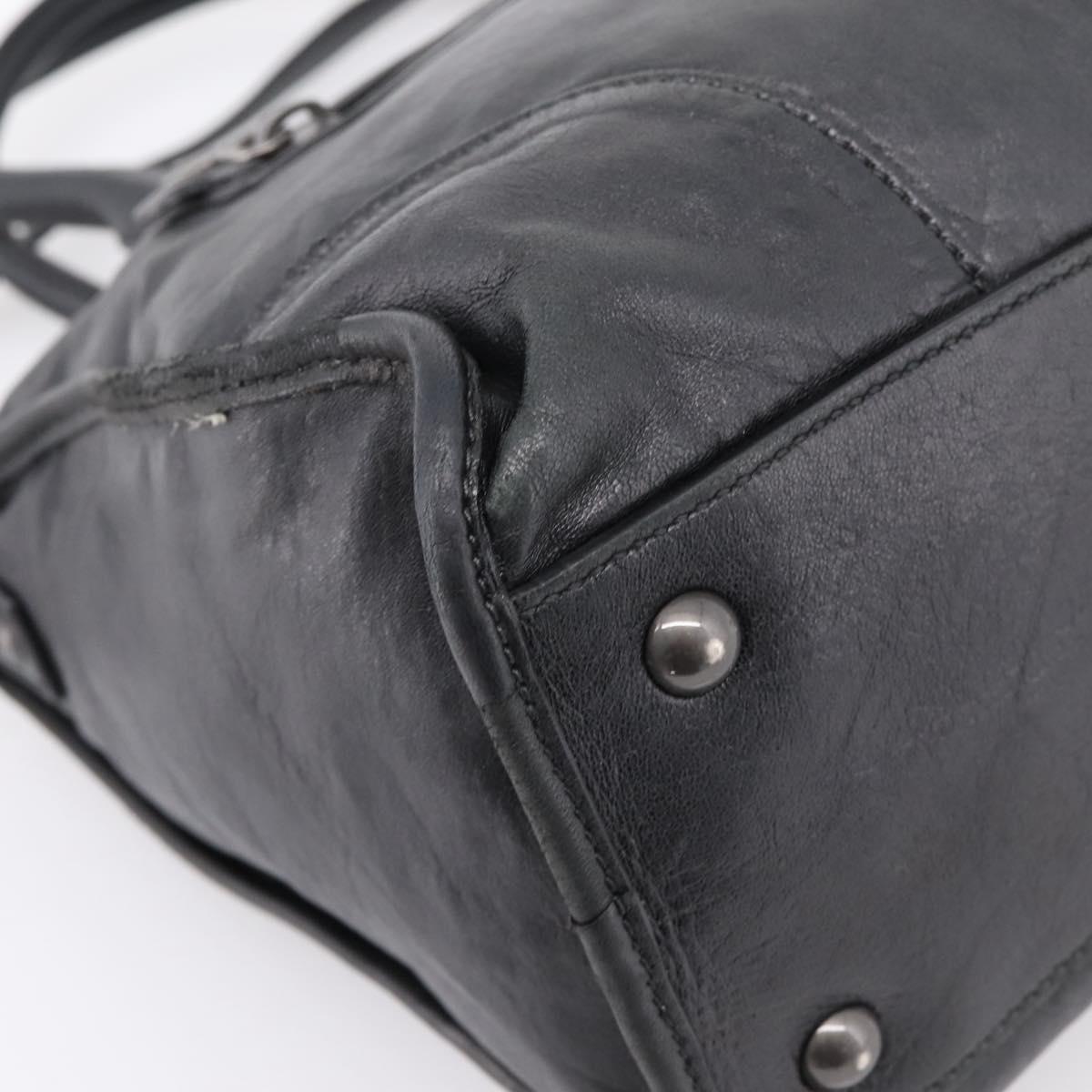 Miu Miu Hand Bag Leather 2way Black Gold Tone Auth yk20895V