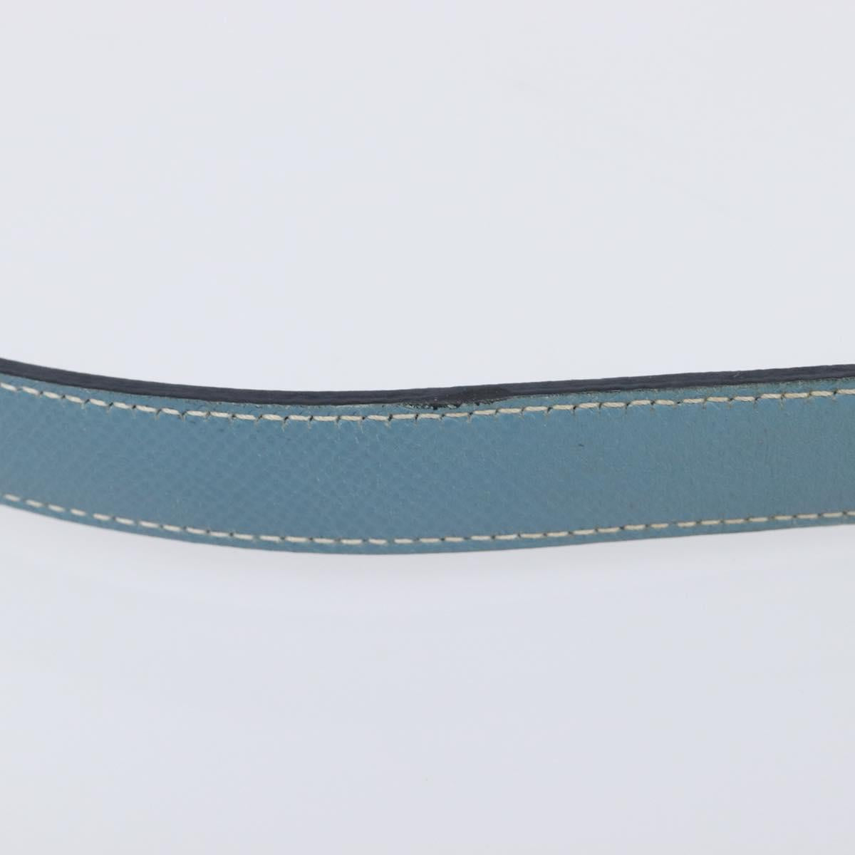 HERMES Epsom Trim 31 Shoulder Bag Leather Blue Silver Auth yk20897M