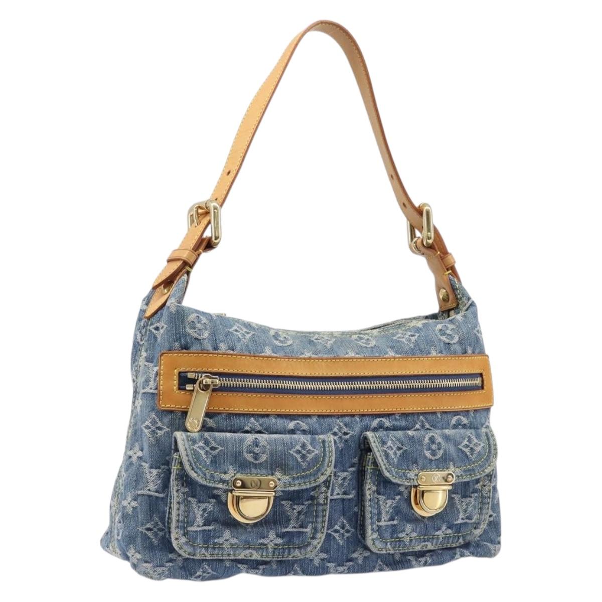 LOUIS VUITTON Monogram Denim Buggy PM Bag Blue M95049 LV Auth yk20900SAV