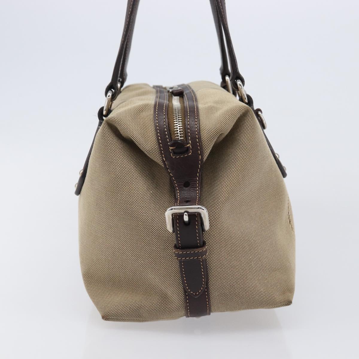 PRADA Shoulder Bag Canvas Beige Silver Auth yk20901V