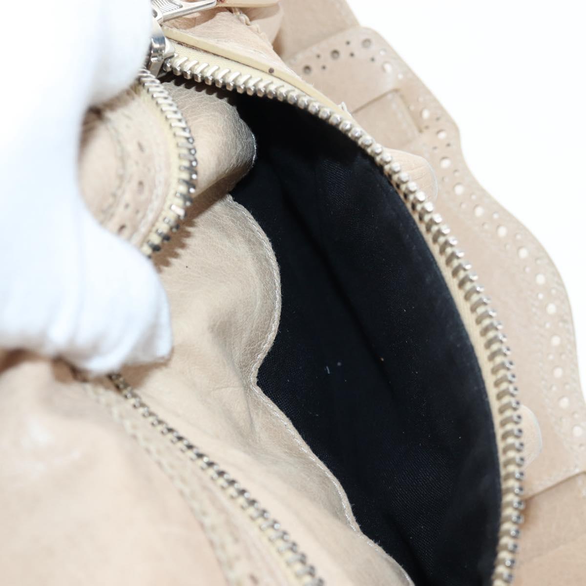 BALENCIAGA The Giant City Bag Leather 2way Beige Silver 204529 Auth yk20902V