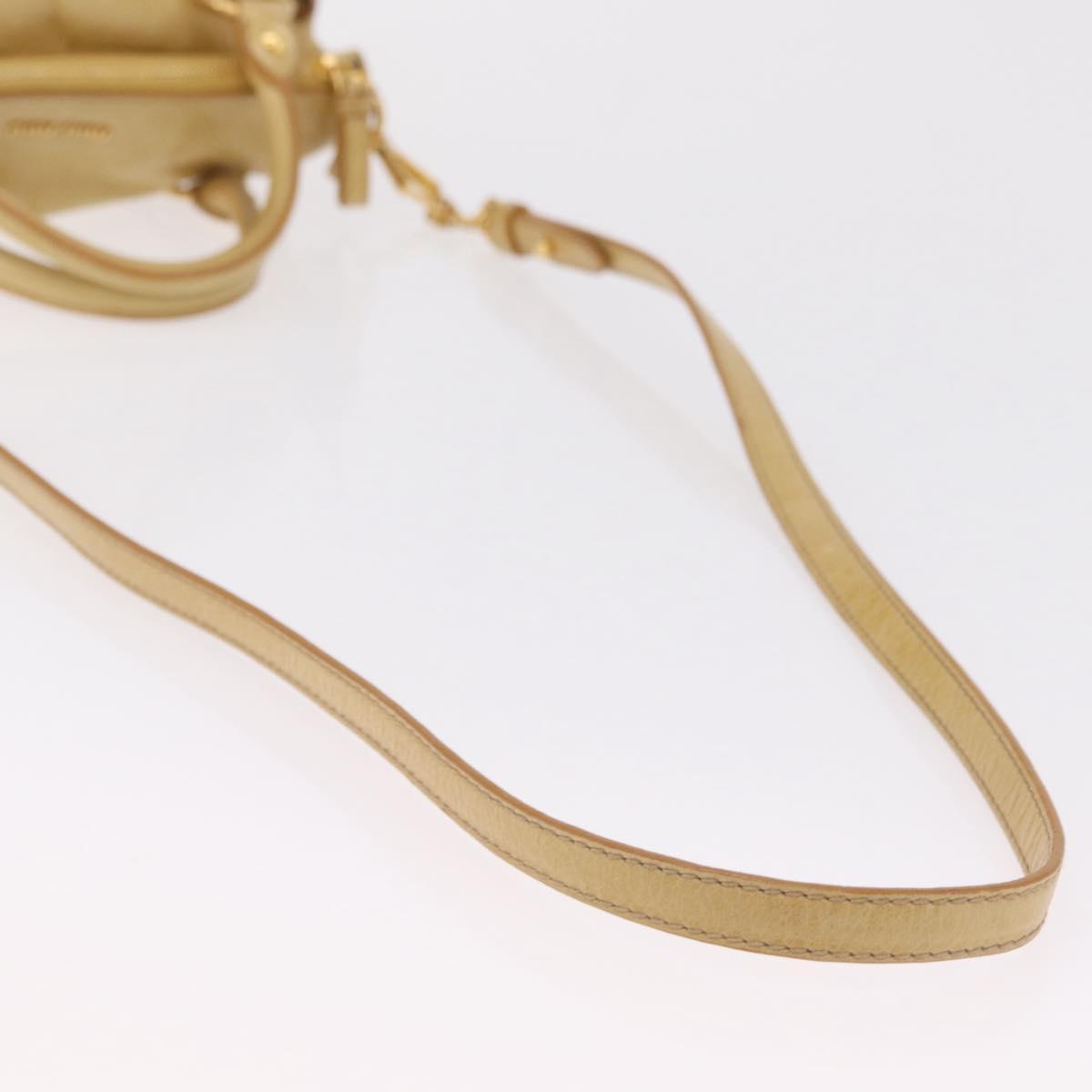 Miu Miu Hand Bag Leather 2way Yellow Gold Auth yk20904V