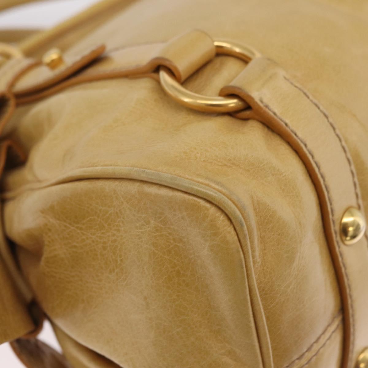 Miu Miu Hand Bag Leather 2way Yellow Gold Auth yk20904V