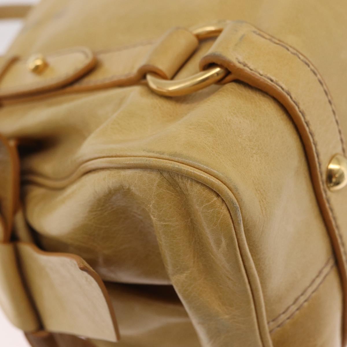 Miu Miu Hand Bag Leather 2way Yellow Gold Auth yk20904V