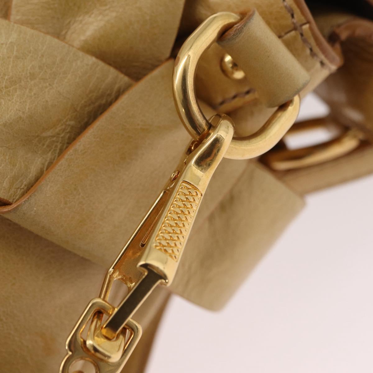Miu Miu Hand Bag Leather 2way Yellow Gold Auth yk20904V