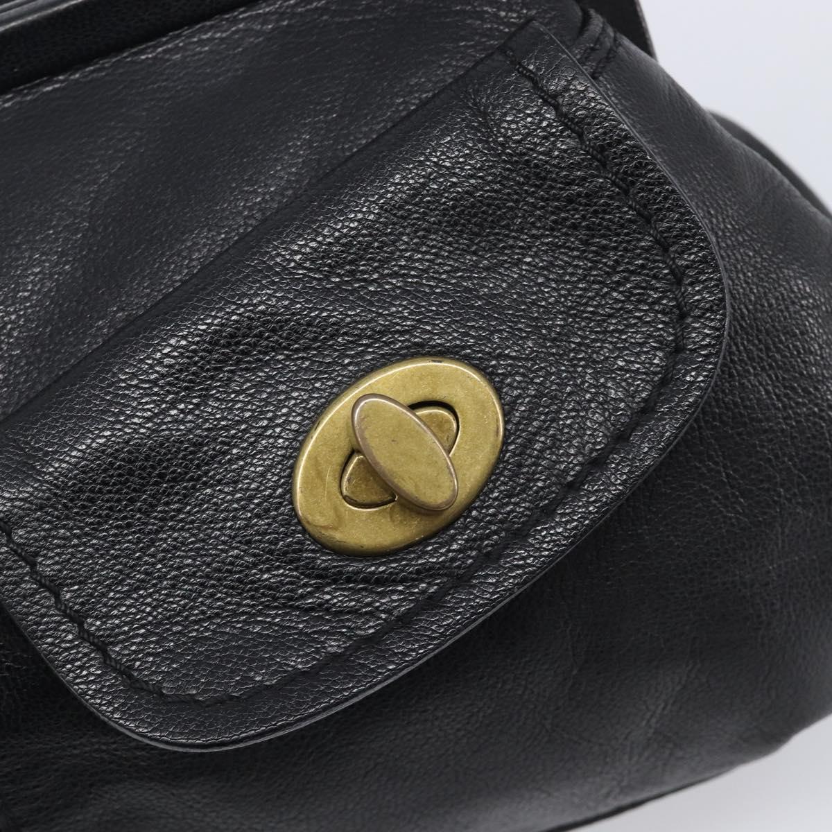 Miu Miu Shoulder Bag Leather Black Gold Auth yk20915V