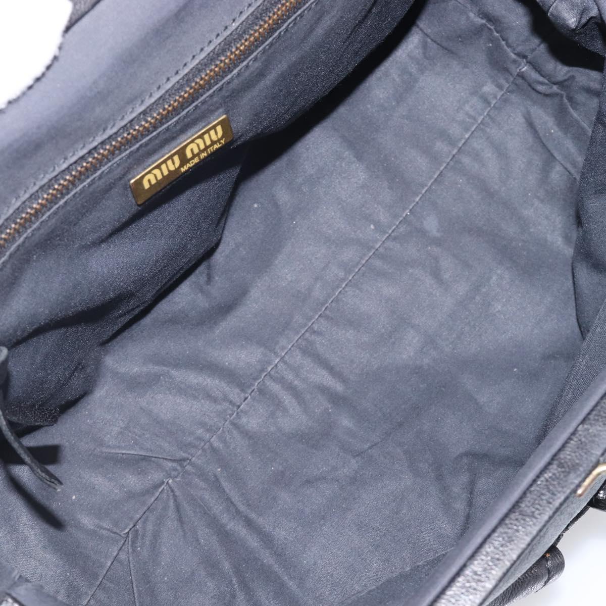 Miu Miu Shoulder Bag Leather Black Gold Auth yk20915V