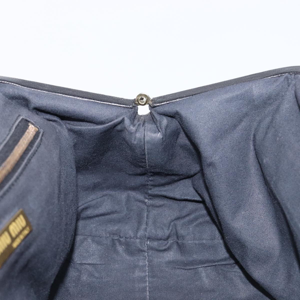 Miu Miu Shoulder Bag Leather Black Gold Auth yk20915V