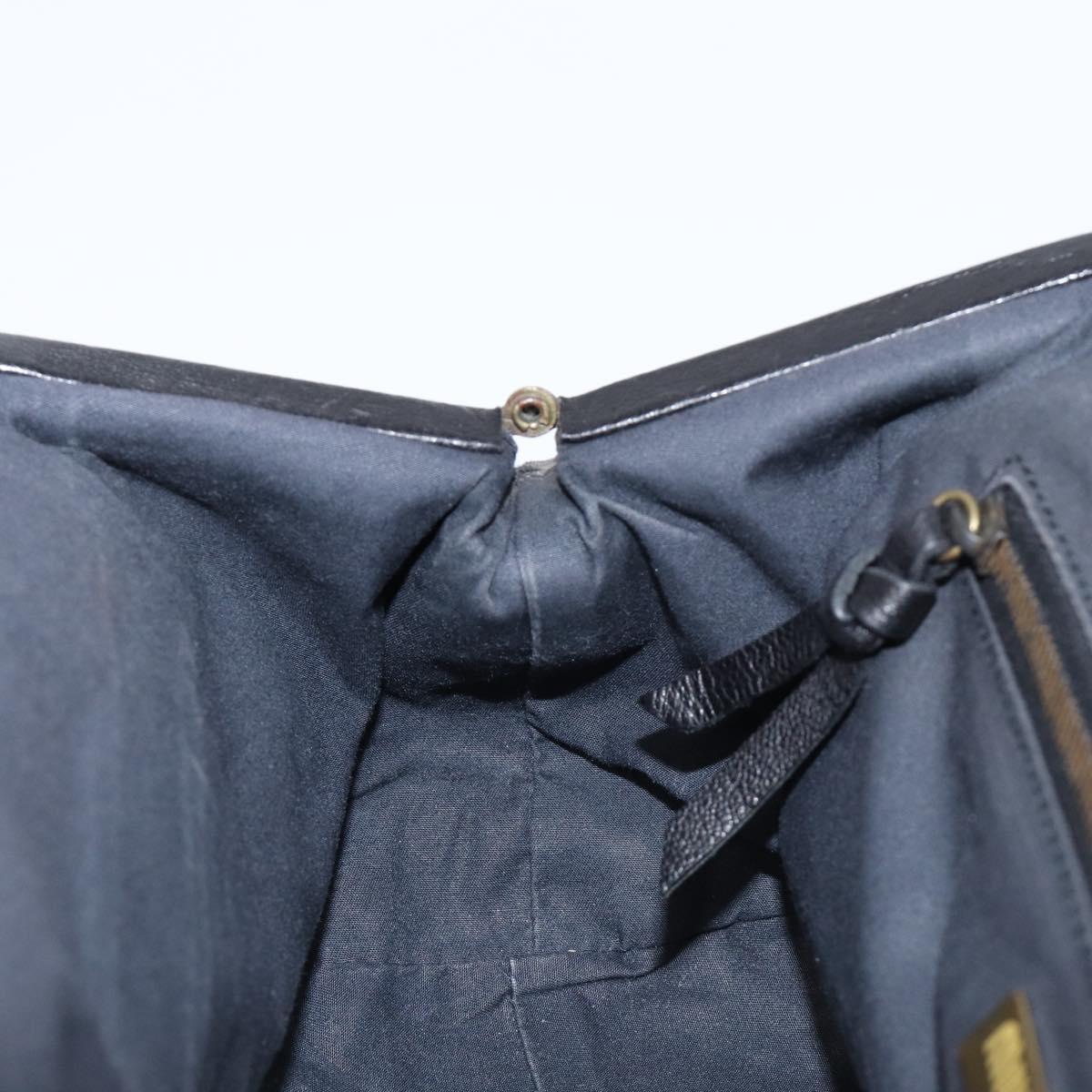 Miu Miu Shoulder Bag Leather Black Gold Auth yk20915V