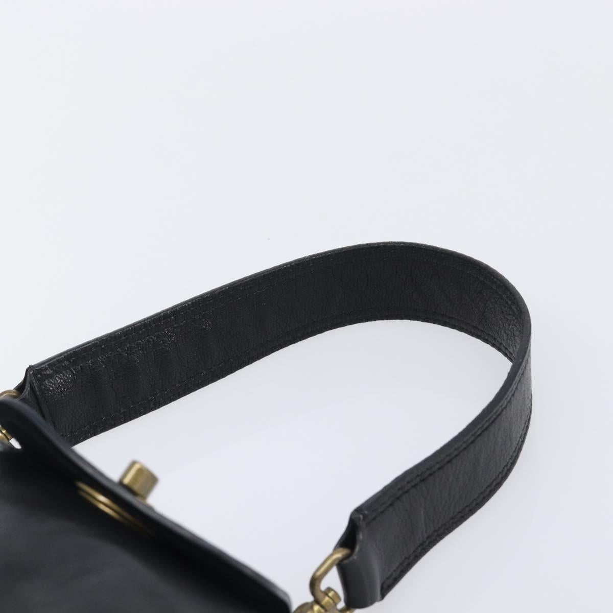 Miu Miu Shoulder Bag Leather Black Gold Auth yk20915V