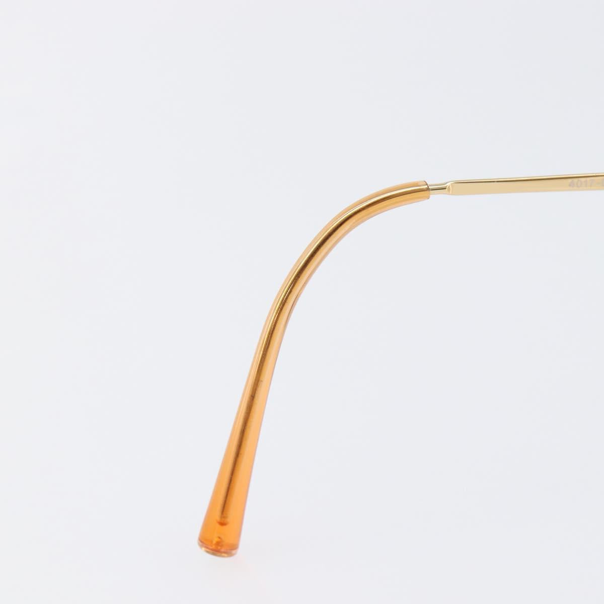 CHANEL Sunglasses Metal Orange Gold CC Auth yk20917M