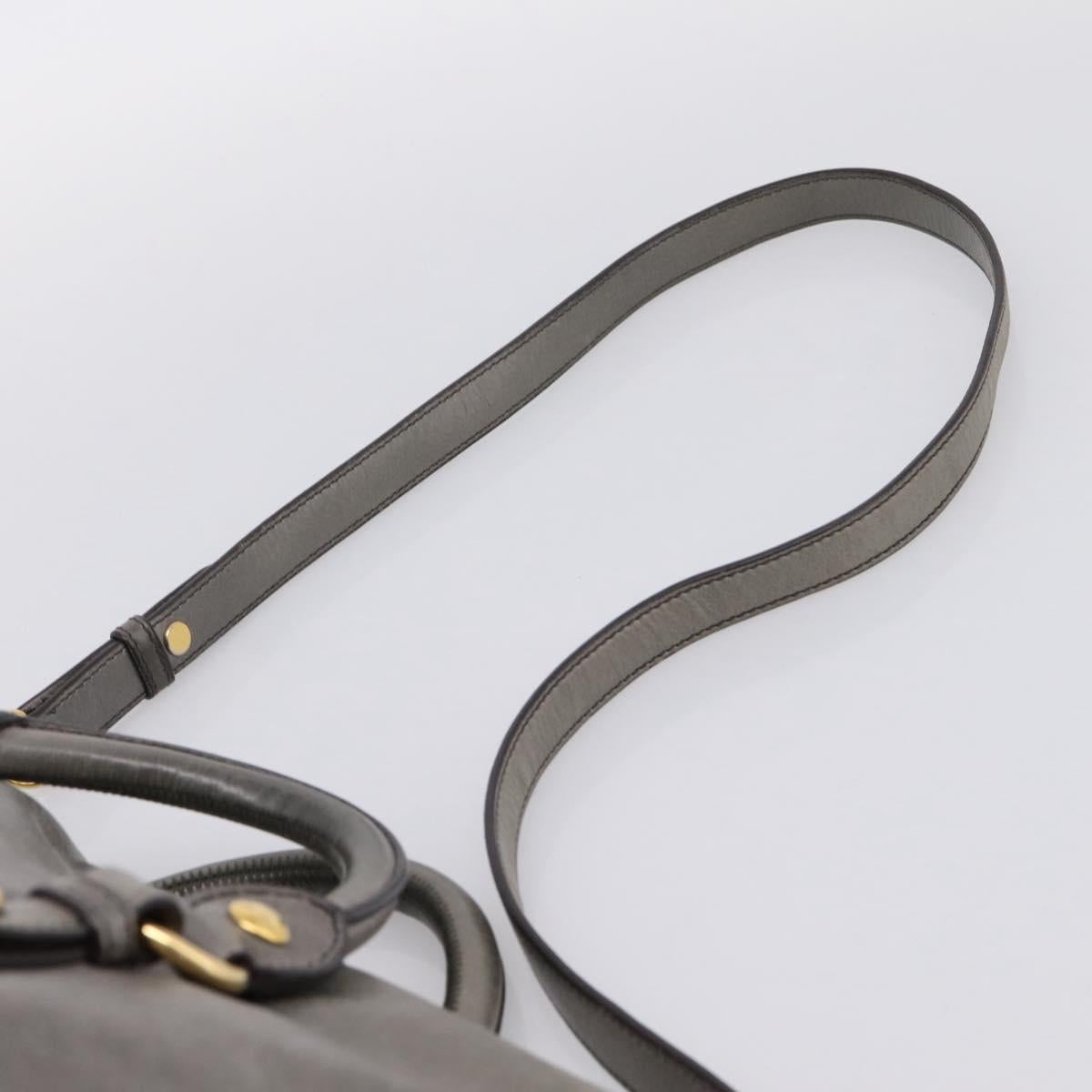 Miu Miu Hand Bag Leather 2way Gray Gold Auth yk20941M