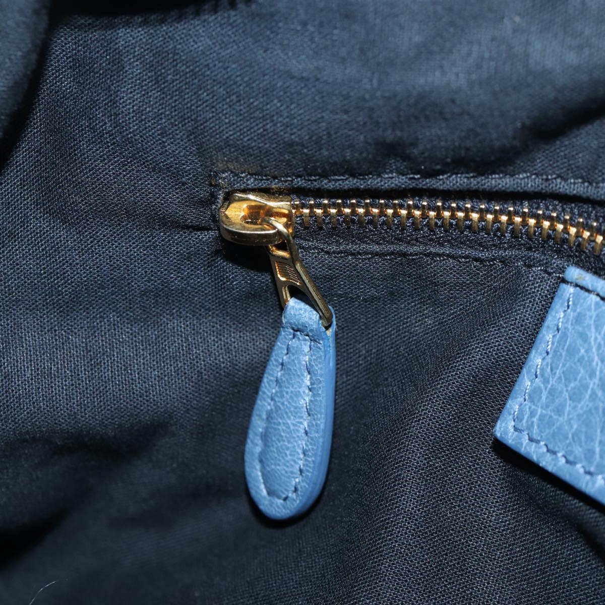 BALENCIAGA The Giant Town Hand Bag Leather 2way Blue Gold 285434 Auth yk20947M