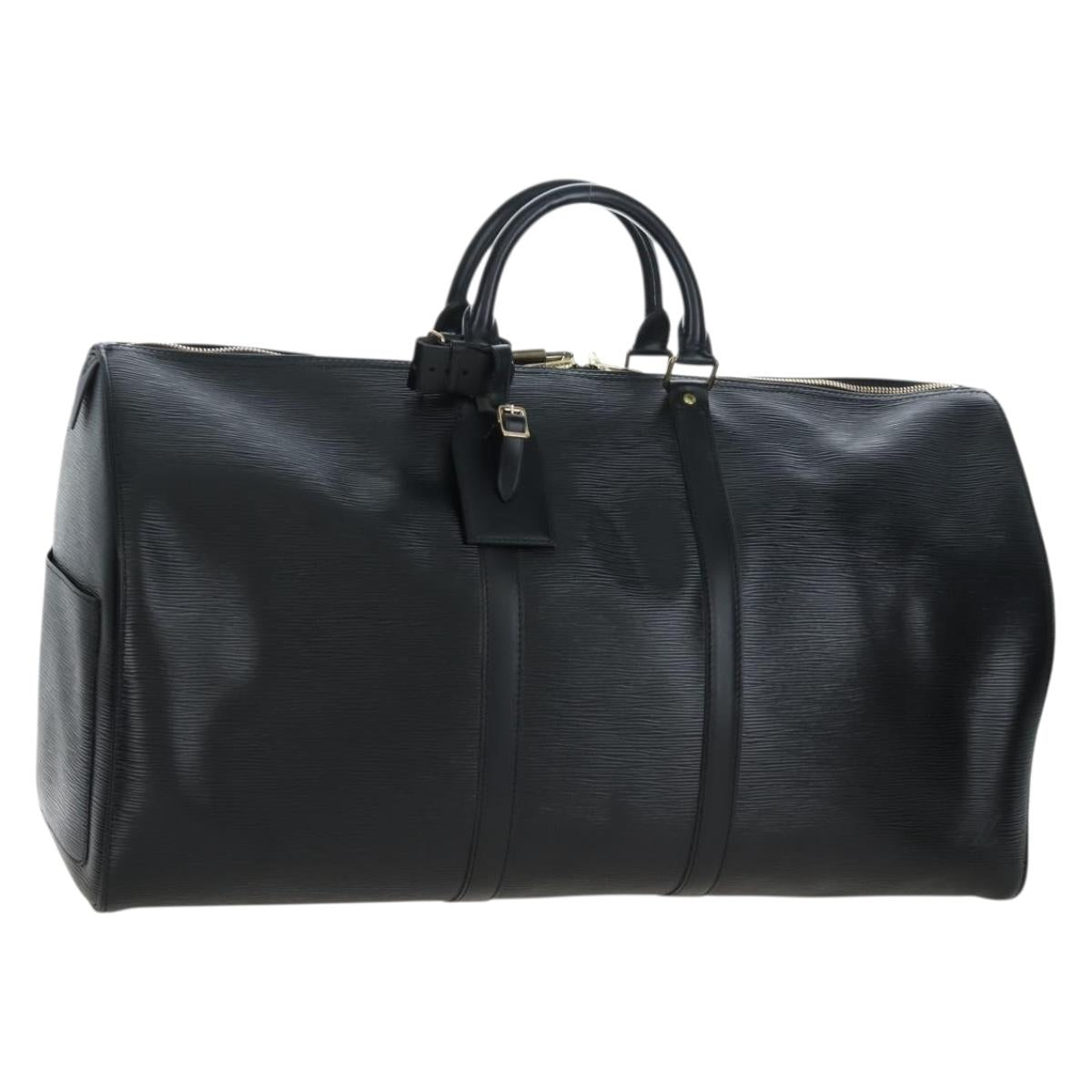 LOUIS VUITTON Epi Keepall 55 Boston Bag Noir M42952 LV Auth yk20950SAV