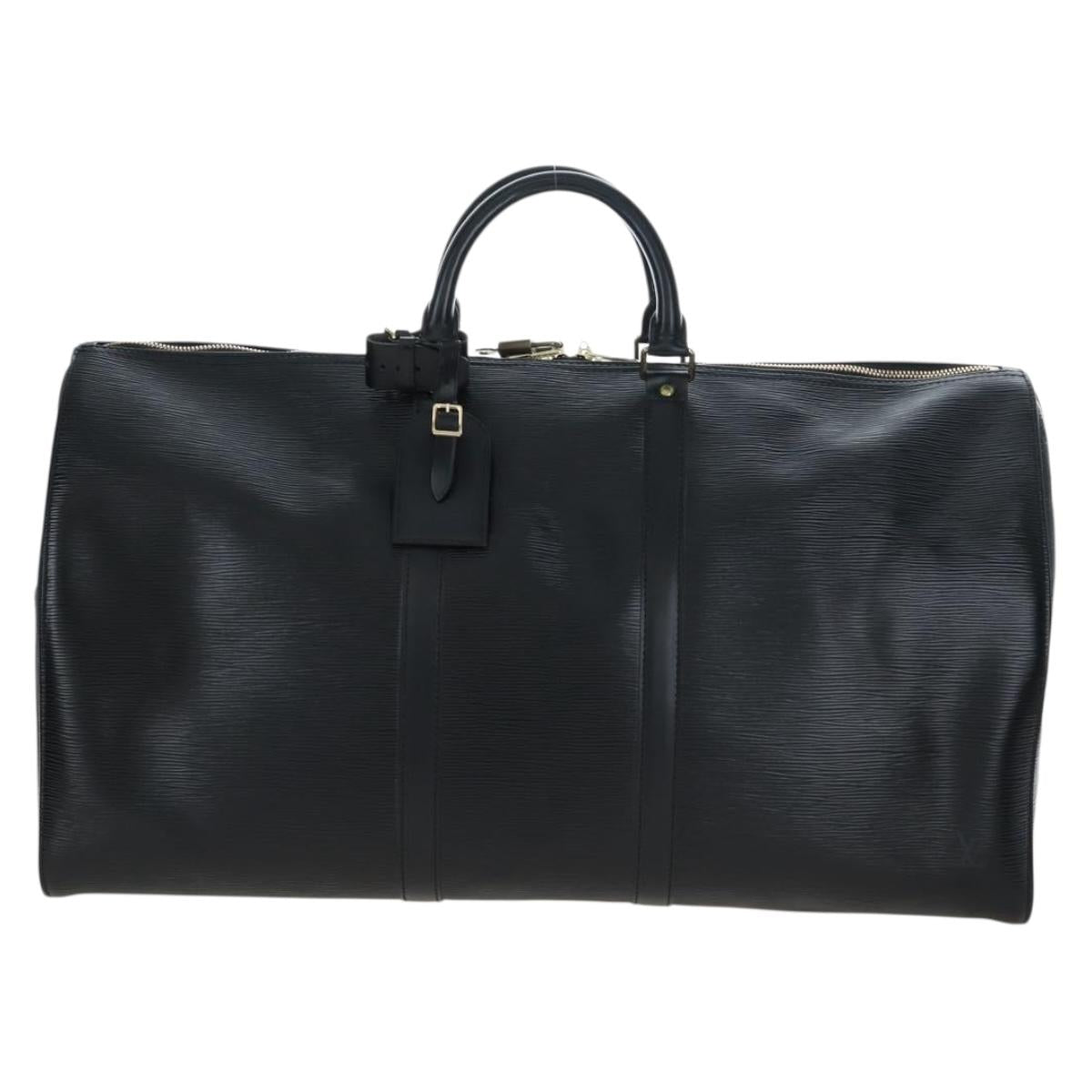 LOUIS VUITTON Epi Keepall 55 Boston Bag Noir M42952 LV Auth yk20950SAV