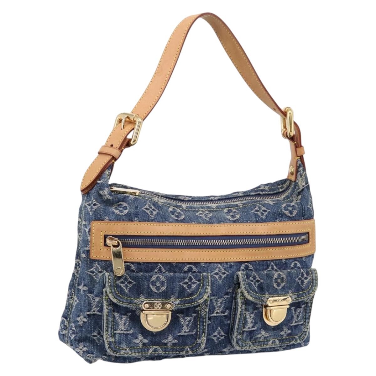 LOUIS VUITTON Monogram Denim Buggy PM Shoulder Bag Blue M95049 LV Auth yk20952V