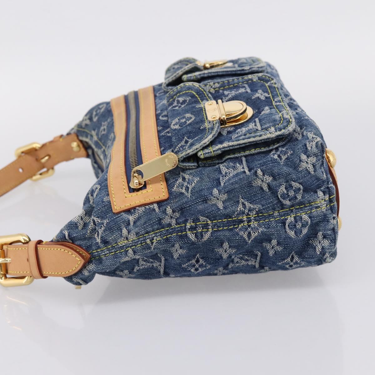 LOUIS VUITTON Monogram Denim Buggy PM Shoulder Bag Blue M95049 LV Auth yk20952V