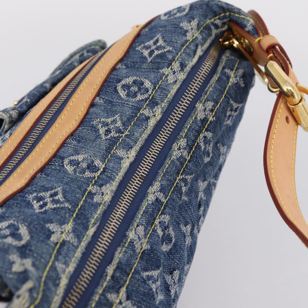LOUIS VUITTON Monogram Denim Buggy PM Shoulder Bag Blue M95049 LV Auth yk20952V