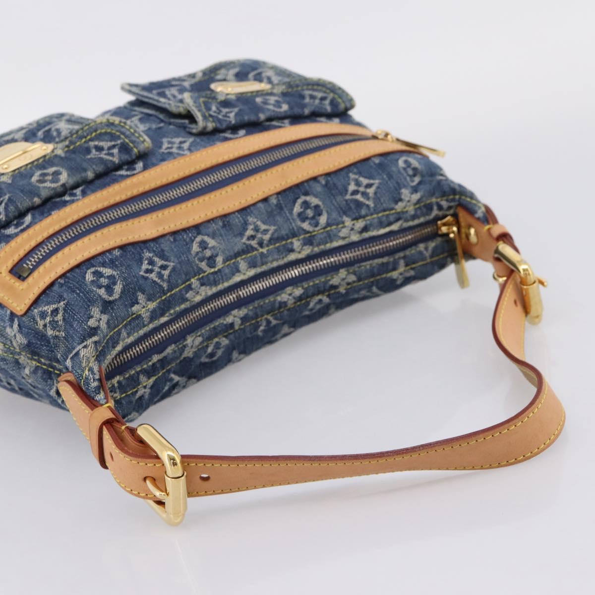 LOUIS VUITTON Monogram Denim Buggy PM Shoulder Bag Blue M95049 LV Auth yk20952V
