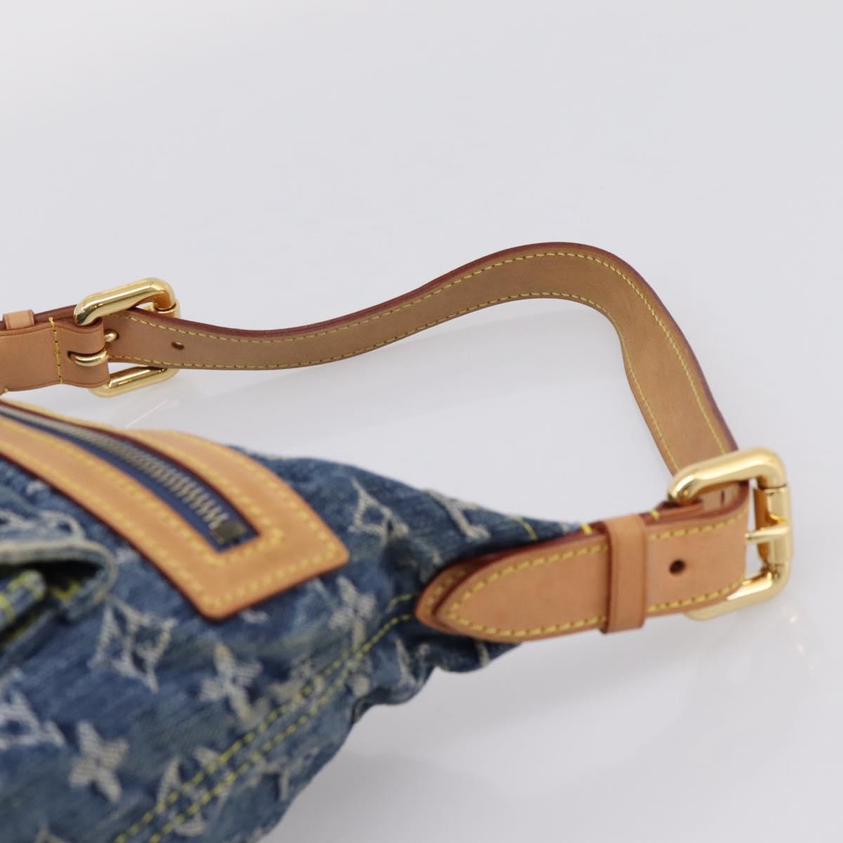 LOUIS VUITTON Monogram Denim Buggy PM Shoulder Bag Blue M95049 LV Auth yk20952V