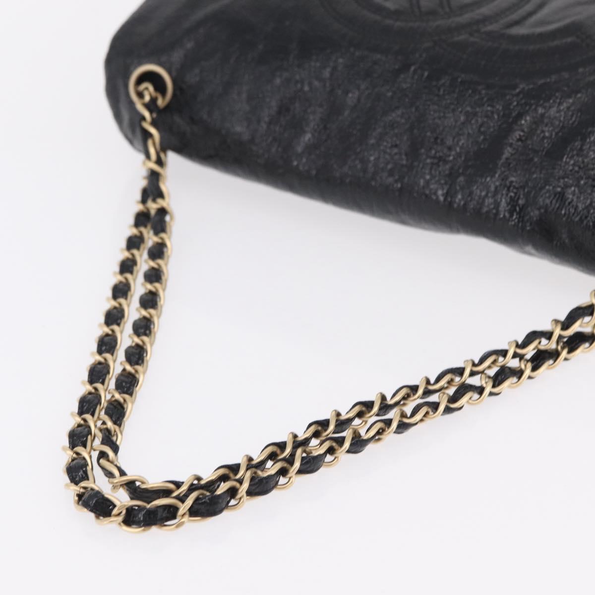 CHANEL COCO Mark Chain Shoulder Bag Patent Black Gold Tone CC Auth yk20956V