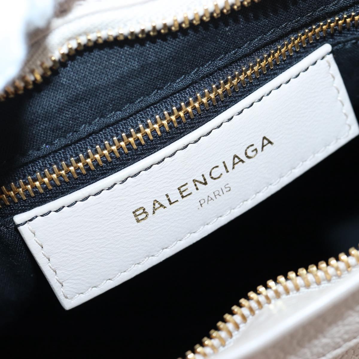 BALENCIAGA Metallic Edge City Hand Bag Leather 2way Beige 390154 Auth yk20959SAM