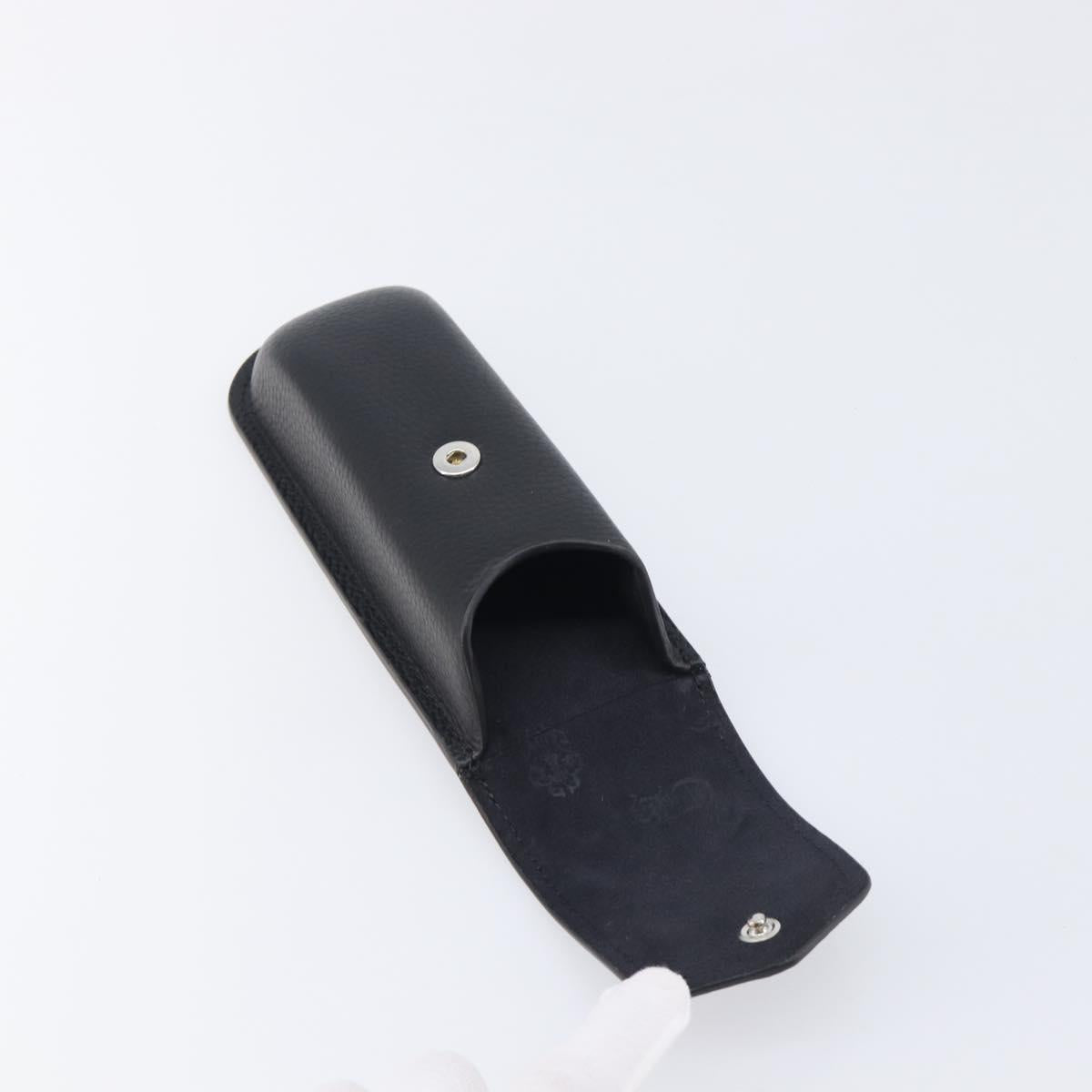 Chrome Hearts Glasses Case Leather Black Silver Auth yk20961M